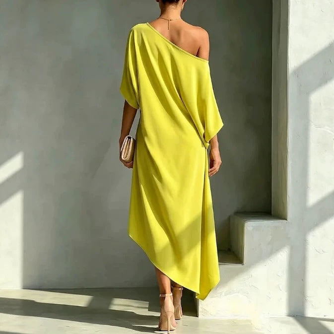 Sienna™ | Elegant Drape Midi Dress